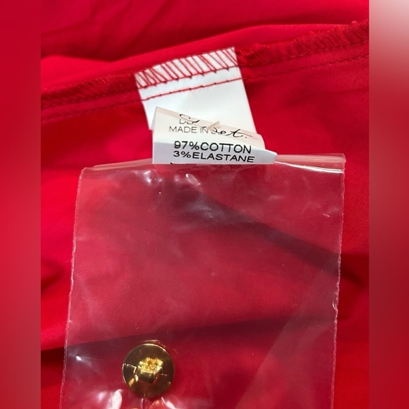 NWT Closet London Women’s Red Button Up A-Line Tie Waist Shirt Midi Dress Size 8 - Picture 5 of 6